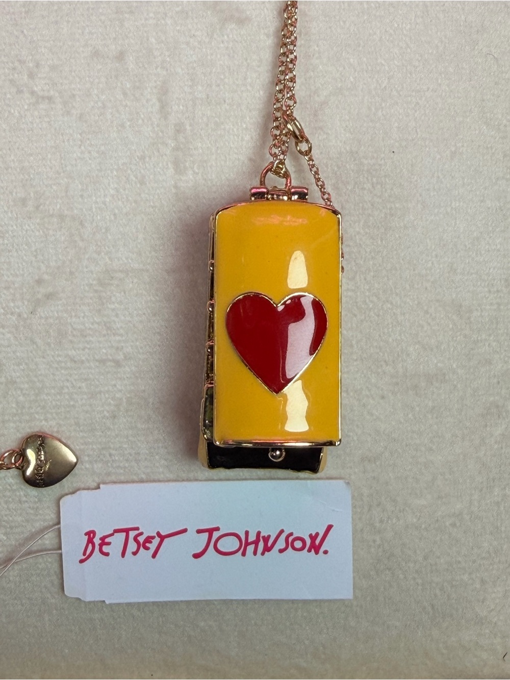 Betsey Johnson School Bus Necklace Stop Sign Heart Charm Novelty